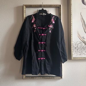 Vintage Chinese Qipao Embroidered Buttoned Top